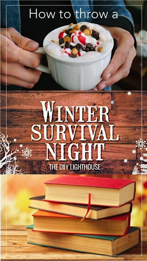 Winter Event Ideas, Supper Club Theme, Winter Themed Party, Diy Lighthouse, Ladies Event, Winter Party Themes, Moms' Night Out, Moms Night, Winter Survival