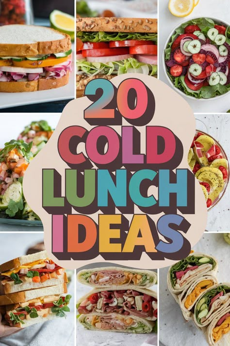 Wrap Recipes For Lunch, Cold Lunch Recipes, Cold Lunch Ideas For Work, Healthy Cold Lunches, Portable Meals, Cold Sandwich Recipes, Sandwich For Lunch, Easy Meal Prep Lunches, Filling Meals