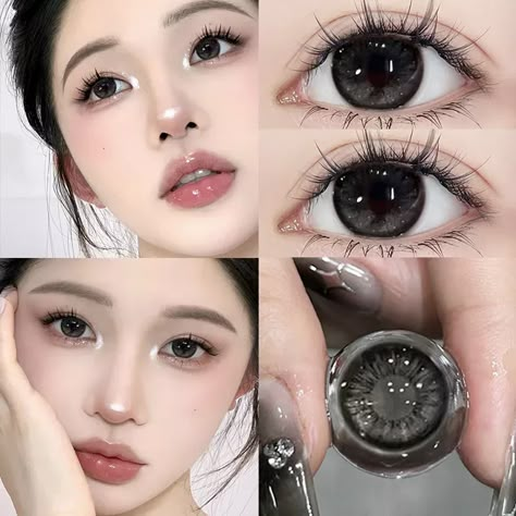 New Brown Contact Lenses(6months wear) All Black Eyes Contacts, Gray Contact Lenses Makeup, Korean Contact Lenses, Black Contacts, Asian Contact Lens, Black Contact Lenses Full Eye, Black Contact Lenses, Boho Chic Bedding, Chic Bedding Sets