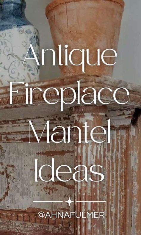 Fireplace Mantels French, Antique Mantel With Electric Fireplace, Antique Fireplace Mantels Repurposed, Old Home Fireplace, Woodstove Mantle Ideas, Old Mantle Ideas, Fireplace Mantle Art, Antique Fireplace Mantels Decor, Antique Fireplace Ideas