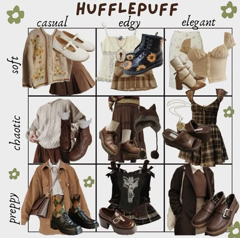 Hufflepuff Casual Outfit, Magic Academy Aesthetic Outfit, Hogwarts Hufflepuff Outfit, Hufflepuff Self Care, Hogwarts Aesthetic Outfits Hufflepuff, Healer Aesthetic Harry Potter, Hufflepuff Academia Outfit, Huffle Puff Outfits, Harry Potter Casual Outfits