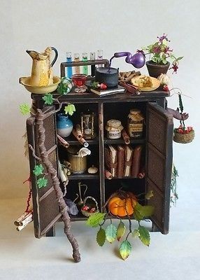 Potion Cabinet, Medieval Wizard, Witch Room, Witch Potion, Pagan Crafts, Haunted Dollhouse, Theme Harry Potter, Fairy Furniture, Mini Doll House