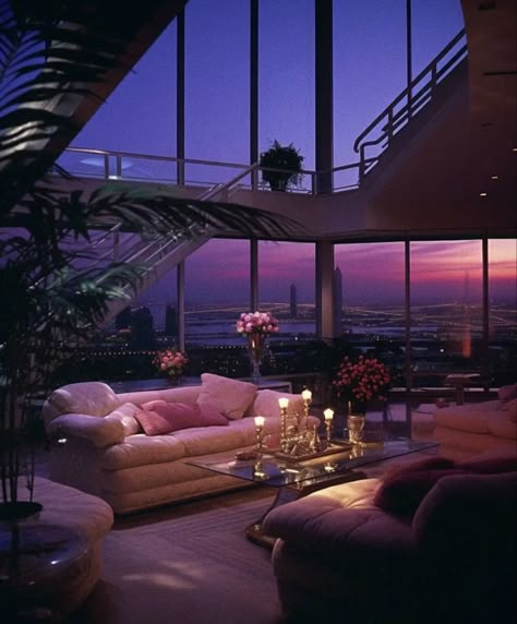 80s Apartment Aesthetic, 80s Penthouse, 80s Apartment, Penthouse Aesthetic, 80s Luxury, 90s Interior, 80s Interior Design, 80s House, Miami Apartment