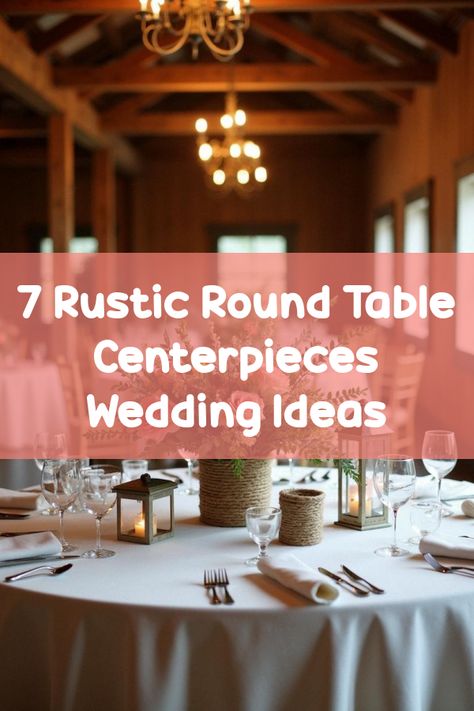 Did you know that the perfect round table centerpieces wedding rustic vibe can transform your special day? Dive into ideas with charming mason jars, burlap touches, and vintage lanterns. Create a fairy-tale setting with nature-inspired elements that blend elegance and charm. Discover how these rustic centerpieces can make your wedding unforgettable! Simple Wedding Centerpieces For Round Tables, Wedding Decor Ideas Round Tables, Large Candle Centerpieces Wedding, Circular Table Wedding Centerpieces, Picture Frame Table Centerpieces, Simple Rustic Table Centerpieces, Rustic Rehearsal Dinner Centerpieces, Tuscany Wedding Round Tables, Rustic Round Wedding Tables