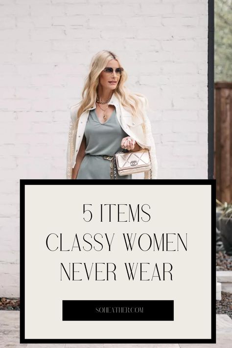 Are you looking for tips on how to dress like a classy woman? For 5 amazing tips on how to look and feel classy + 5 items classy women never wear along with the items they DO wear, visit my blog. What Elegant Women Wear, Classy Edge Style Outfit, Feminine Power Outfits, What To Wear To A Luncheon Classy, How To Dress Chic Classy, Smart Casual Party Outfit Women Classy, Dramatic Elegant Style, Rich And Classy Outfits, Womens Dresses Classy Simple