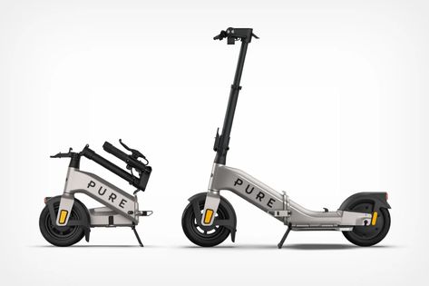 Pure Electric’s Ultra-Compact E-Scooter Packs A 710W Motor And A Stunning 24+ Mile Range - Yanko Design Electric Scooter Design, Last Mile, Scooter Design, Fall Over, Tubeless Tyre, E Scooter, Yanko Design, Scooters, The Dream