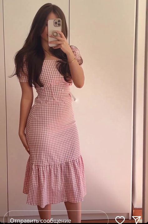 Gingham Midi Dress, Simple Frock Design, Summer Midi Dress, Casual Frocks, Simple Frocks, Chic Dress Classy, Frock Fashion, Fashion Top Outfits, Cute Dress Outfits