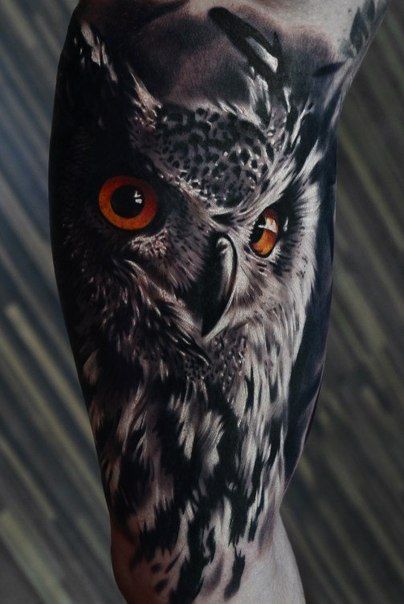 #owl #tattoo #tattoos #ideas #designs #men #formen #menstattooideas Mens Owl Tattoo, Realistic Owl Tattoo, Vogel Tattoo, Hyper Realistic Tattoo, Kunst Tattoos, Wild Tattoo, Owl Tattoo Design, Cat Tattoos, Hawaiian Tattoo