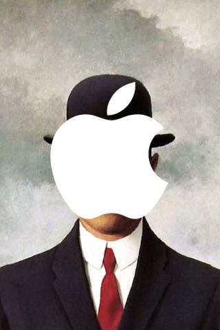 I like that in this photo, instead of using a real apple like the original photo, they literally used the sign of the Microsoft Apple. Art Puns, Appropriation Art, Son Of Man, Intelligence Service, René Magritte, Apple Art, Art Jokes, Famous Artwork, Art Parody