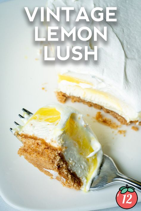 Vintage Lemon Lush | 12 Tomatoes Congealed Salad, Lemon Lush, Cheese Desserts, Rich Cheesecake, 12 Tomatoes Recipes, Cream Cheese Desserts, Easter Bread, Lemon Pudding, 12 Tomatoes