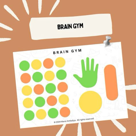 Brain Gym For Kids Free Printable, Brain Gym Worksheets, Brain Games For Kids, Brain Gym For Kids, Gym For Kids, Brain Game, Montessori Toddler Activities, Preschool Activities Toddler, Personalised Gifts Diy