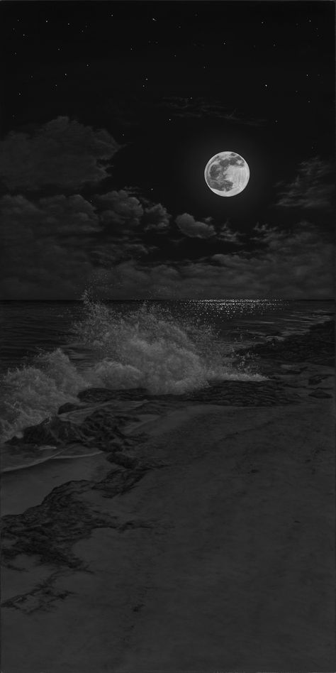 The_Art_of_Phillip_Anthony Full Moon, The Ocean, The Moon, Moon, Wallpapers, Black And White, Iphone, White, Black