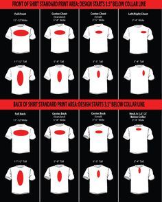 Sizing chart infographic for determining the size of the design ... Cricut Logo, Screen Printing Logo, Inkscape Tutorials, Logo Silhouette, Sublimacion Ideas, Projets Cricut, Logo Placement, Printing Logo, Cricut Tips