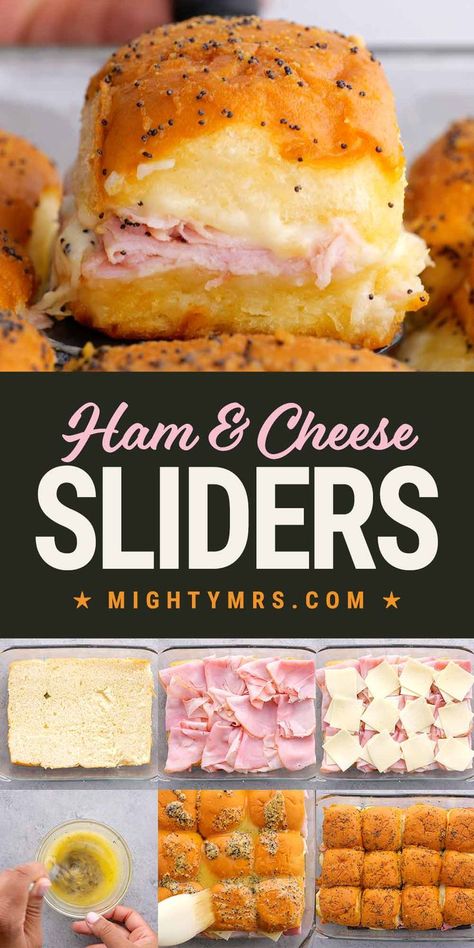 Oven Baked Ham, Baked Ham And Cheese Sliders, Hawaiian Roll Sandwiches, New Food Recipes, Ham Cheese Sliders, Ham And Cheese Sliders, Smoked Sausage Recipes, Cheese Sliders, Havarti Cheese