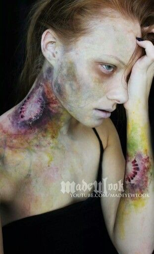 Zombie Bite, Zombie Halloween Makeup, Make Up Diy, Makeup Zombie, Gore Makeup, Halloweenský Makeup, Zombie Walk, Special Fx Makeup, Horror Makeup