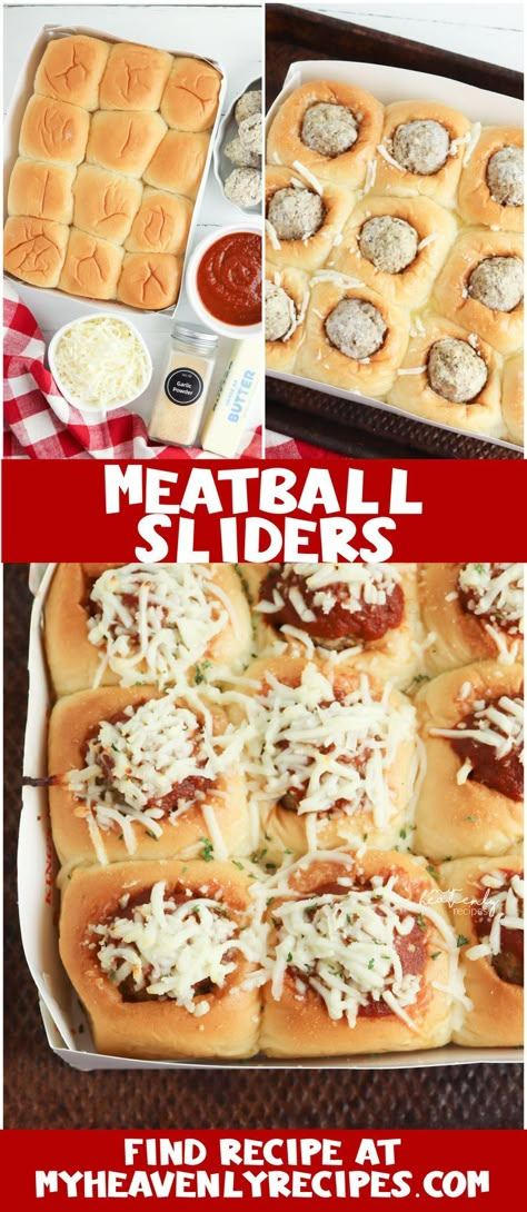 meatball sliders Sliders With Hawaiian Rolls, Meatball Sliders Recipes, Sliders Recipes Hawaiian Rolls, Easy Slider Recipes, Camp Meals, Meatball Sliders, Easy Camp, Slider Sandwiches, Mini Pizzas