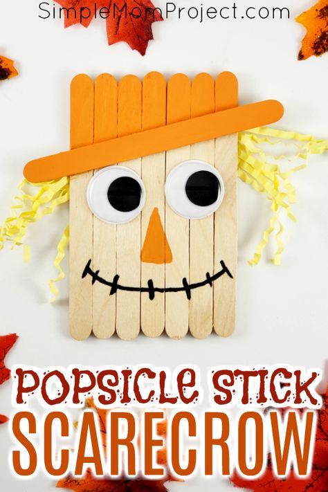 Popsicle Stick Scarecrow, Scarecrow Craft, Popsicle Stick Crafts For Kids, Scarecrow Crafts, Diy Popsicle, Fun Fall Crafts, Turkey Crafts, Easy Fall Crafts, Harvest Party