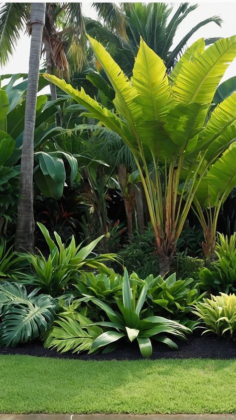 Tropical Escapes: 15 Landscaping Ideas to Transform Your Outdoor Retreat - Inspire Inlet Tropical Backyard Landscaping, Balinese Garden, Tropical Landscape Design, Florida Landscaping, Tropical Garden Design, Tropical Backyard, Pool Landscape Design, Backyard Paradise, Garden Oasis