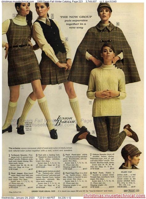 1968 Sears Fall Winter Catalog, Page 223 - Christmas Catalogs & Holiday Wishbooks Late 60s Fashion, Colleen Corby, Girl Group Costumes, Female Icons, 1960 Fashion, 60s 70s Fashion, 60s And 70s Fashion, 70s Women, Seventies Fashion