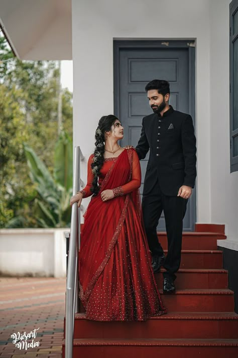 Couple Gown Photoshoot, For Marriage Dress, Lehenga Matching Men Dress, Ring Ceremony Couple Dress, Saree And Kurta Couple Aesthetic, Engegment Dresses Couple, Engagement Ceremony Outfits, Indian Wedding Reception Outfit Couple, Black Dress Combination