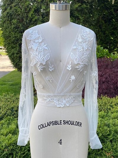 wedding dress topper, lace top for wedding dress Bishop Sleeve Wedding Dress, Lace Bolero Wedding, Tulle Shawl, Wedding Dress Topper, Bolero Jacket Wedding, Lace Overlay Top, Poofy Sleeves, Dress Topper, Beaded Wedding Dress