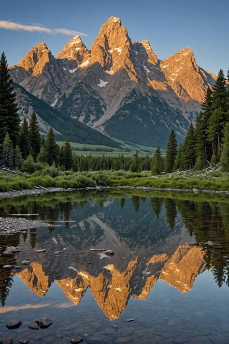 Majestic Peaks: A Guide to Grand Teton National Park National Parks East Coast, Mountain Range Landscape, National Parks Travel, Yellowstone National Park Aesthetic, Rocky Mountains Aesthetic, Best Benjamin Moore Whites, Mountain Painting Ideas, Benjamin Moore Whites, Brown Mountains