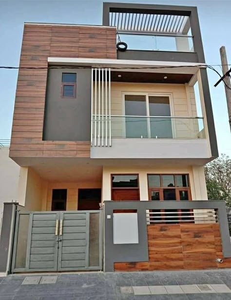 Exterior Wall Design Ideas House, Small Home Ideas Exterior, Front House Wall Design, Outer Wall Design House, Small Home Front Design, Elevation Designs For House, Elevation Of House, Front Elevation Designs Modern, Home Elevation Design