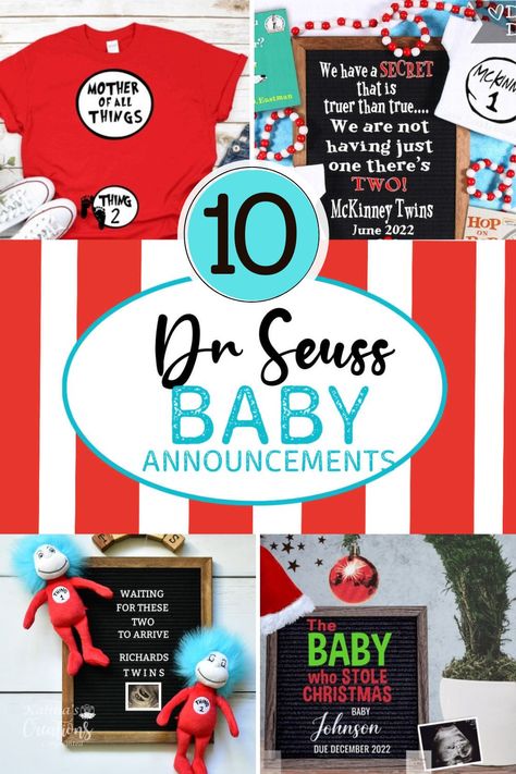 Grinch Baby Announcement, Grinch Pregnancy Announcement, Dr Seuss Gender Reveal, Third Pregnancy Announcement, 3rd Pregnancy Announcement, 2nd Pregnancy Announcements, Twin Baby Announcements, Second Pregnancy Announcements, Baby Announcement Ideas