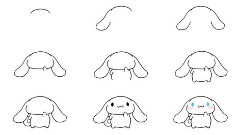 How To Draw Hello Kitty Characters Step By Step, How To Draw Sanrio Step By Step, Cinnamon Roll Painting Sanrio, Cute Cinnamoroll Drawing, How To Draw Cinnamoroll Step By Step, How To Draw Doodles Step By Step, How To Draw Cinnamoroll, How To Draw Sanrio Characters, Cinnamoroll Drawing