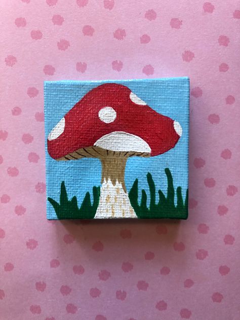 2 in x 2 in paintings. Handmade. Made in a pet and smoke free environment. Cute Small Easy Paintings, Trippy Small Paintings, Mini Canvas Easy Art, Easy Cute Art Paintings, Drawings On Canvas Ideas, Painting On Small Canvas Ideas, Easy Painting Ideas On Small Canvas, Basic Painting Ideas, Supw Project