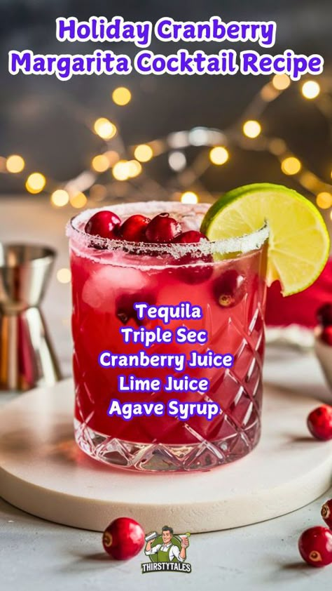 "Get ready to celebrate the season with this delightful Holiday Cranberry Margarita Cocktail Recipe! This festive drink combines the classic margarita flavors with a refreshing twist of cranberry, making it the perfect addition to your holiday gatherings. Easy to make and bursting with flavor, this cranberry cocktail is a must-try for anyone looking for fun holiday cocktails. Enjoy the vibrant color and taste of this cocktail fruit blend that embodies the spirit of winter drinks!" Margarita Flavors, Fun Holiday Cocktails, Cranberry Cocktail Recipe, Cocktail Recipes Tequila, Best Non Alcoholic Drinks, Cranberry Margarita, Cranberry Drinks, Tequila Recipe, Flavored Margaritas