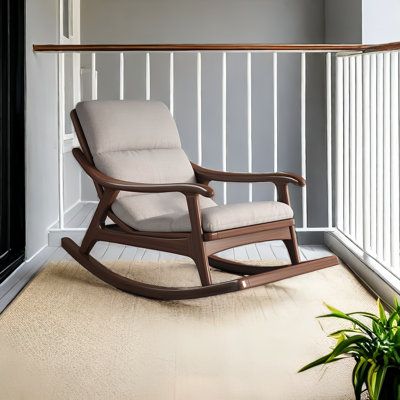 With a comfortable seat cushion and elegant rocking, the upholstered rocking chair creates the ultimate relaxation experience for you! Soft material, fit your body curve, make every moment full of comfort. Unique design, into the modern home aesthetics, for your space to add a warm atmosphere. Whether you are reading, chatting or taking a nap, the upholstered rocking chair is your best choice. Relax and unwind in the warm embrace of the upholstered rocking chair! VIBORZ | VIBORZ Modern Upholster Contemporary Rocking Chair, Comfy Rocking Chair, Upholstered Rocking Chair, Rocking Bench, Upholstered Rocking Chairs, Modern Rocking Chair, Home Aesthetics, Wooden Rocking Chairs, Wood Rocking Chair