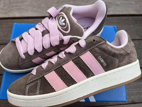 Pink And Brown Sneakers, Pink And Brown Adidas Campus, Adidas Campus 00s Brown And Pink, Brown And Pink Campus 00s, Adidas Campus Brown Pink, Brown And Pink Sambas, Pink And Brown Adidas, Brown And Pink Adidas, Pink And Brown Shoes