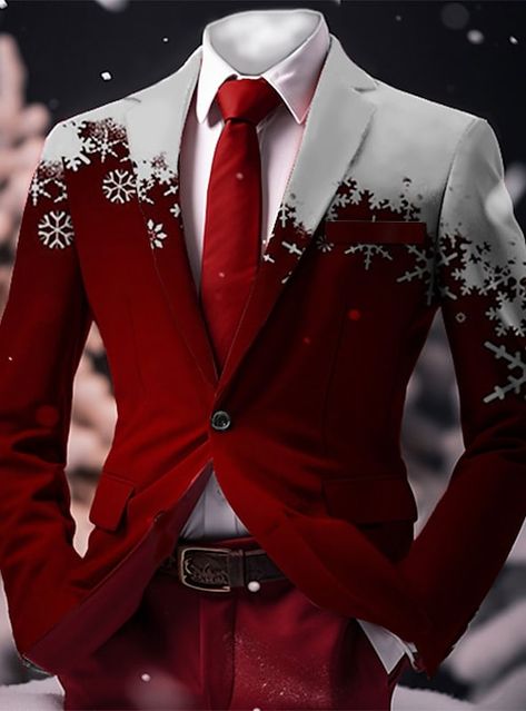 Christmas Outfit Ideas For Men, Tailored Fashion, Snowflakes Falling, Winter Suits, Christmas Suit, Classy Suits, Dress Suits For Men, Men Stylish Dress, Dress Design Sketches