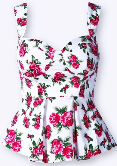 Blusas Peplum, White Spaghetti Strap, Floral Peplum, Peplum Blouse, Floral Fashion, Floral Ruffle, Bustiers, Fashion Tops, Cute Tops