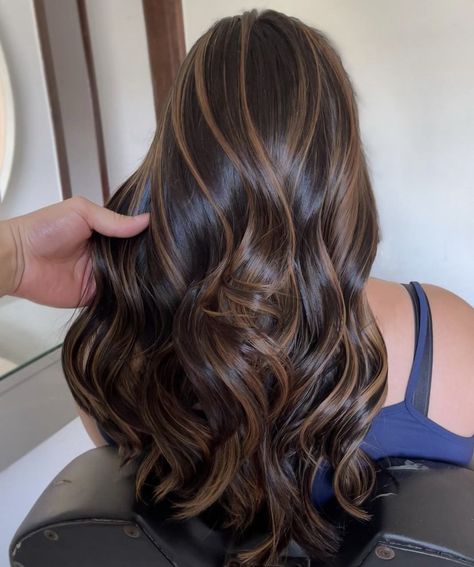 Black Hair With Chestnut Highlights, Straight Brown Balayage, Balyage Hair, Gambar One Direction, Black Hair Balayage, Brown Hair Looks, Brown Hair Inspo, Hair Inspiration Long, Brunette Hair With Highlights