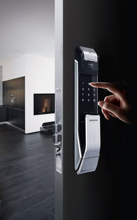 The Best Smart Locks – And Why You Might Need One Smart Home Ideas, Biometric Door Lock, Fingerprint Door Lock, Digital Door Lock, Wireless Home Security Systems, Wireless Home Security, Interior Minimalista, Smart Door Locks, Smart Home Design