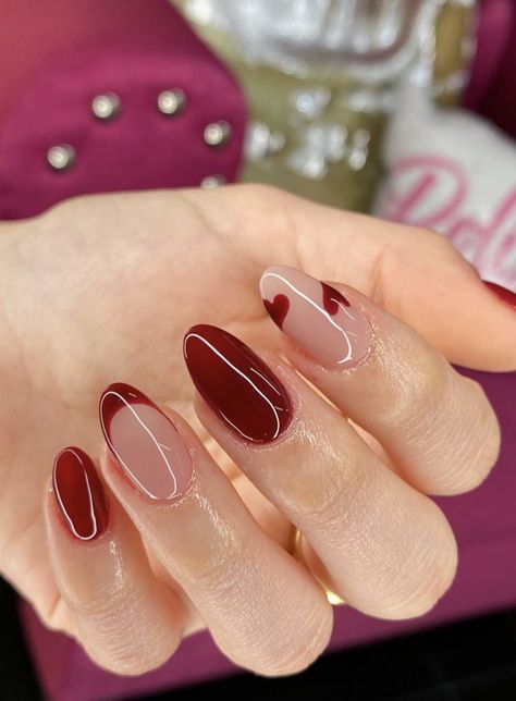 Unghie Sfumate, Kutek Disney, Maroon Nails, Simple Gel Nails, Her Nails, Casual Nails, Pretty Gel Nails, Thanksgiving Nails, Soft Nails