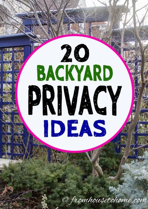 These outdoor privacy ideas create a privacy screen for your backyard garden that will keep the neighbors from looking in. Include them in the garden design for your landscaping to create a yard you'll want to spend time in. #fromhousetohome #gardenprivacy #gardendesign #gardenstructures #springinspiration* Back Yard Privacy, Outdoor Privacy Screen Ideas, Lattice Privacy Fence, Backyard Privacy Ideas, Privacy Screen Ideas, Lattice Privacy Screen, Privacy Trellis, Yard Privacy, Garden Screens