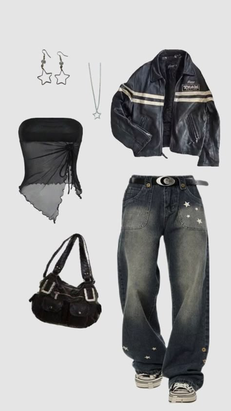 Grunge Street Wear Outfits, Retro 2000s Outfit, Streetwear 2000s Fashion, 2000 Baggy Outfits, 90 Baggy Jeans Outfit, Y2k And Streetwear Style, Y2k Streetwear Outfits Women, Streetwear Y2k Fashion Women, Y2k Style Winter