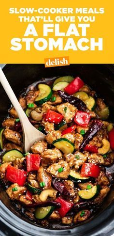 12 Best Slow-Cooker Flat Belly Foods-Skinny Slow-Cooker Recipes—Delish.com Flat Belly Foods, Slow Cooker Meals, Pot Recipes Easy, Healthy Slow Cooker, Best Slow Cooker, Diet Vegetarian, Healthy Crockpot, Crockpot Recipes Slow Cooker, Dinner Recipes Crockpot