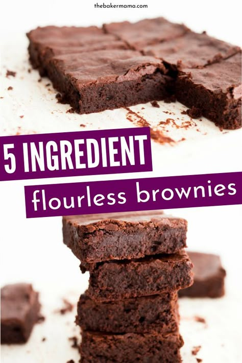 Whip up these easy 5 Ingredient Flourless Brownies for a snack today. You might find you have all these ingredients in your pantry. #brownies #flourless #easy #quick #dessert #recipe #best #easy Pantry Brownies, Flourless Deserts, Passover Crafts For Kids, Quick Healthy Dessert, Flourless Brownie Recipe, Flourless Brownie, 5 Ingredient Desserts, Flourless Desserts, Passover Crafts