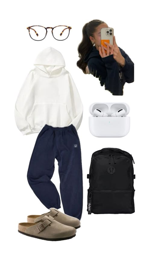 Comfy School Outfits, Cute School Outfits, Simple Outfits For School, Back To School Fits, Trendy Fits, School Fit, Casual Preppy Outfits, College Fits, Cute Lazy Outfits