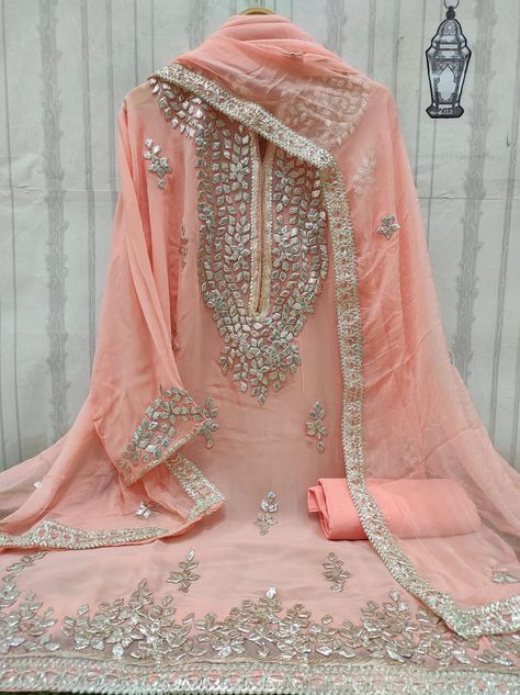 Gotta Work Dresses Pakistani, Partywear Suits, Gotta Work, Gota Work, Pakistani Fancy Dresses, Pure Chiffon, Chiffon Dupatta, Quick Outfits, Indian Fashion Dresses