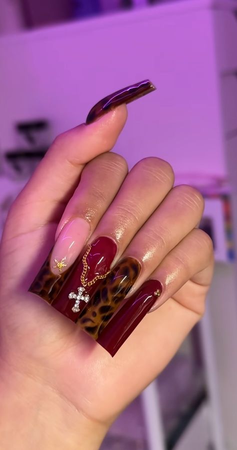 Cheetah Print Nails, Acrylic Toe Nails, Nails Coffin Short, Punk Nails, Hard Nails, Colored Acrylic Nails, Girly Acrylic Nails, Short Square Acrylic Nails, Dope Nail Designs