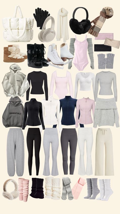 #iceskating #iceskatingoutfits #winterwishlist #winteraesthetic #christmaswishlist #winteroutfits Skate Aesthetic Outfits, Figure Skating Accessories, Skate Outfit, Skate Fits, Figure Ice Skates, Figure Skating Outfits, Ice Skating Outfit, Skating Aesthetic, Training Clothes