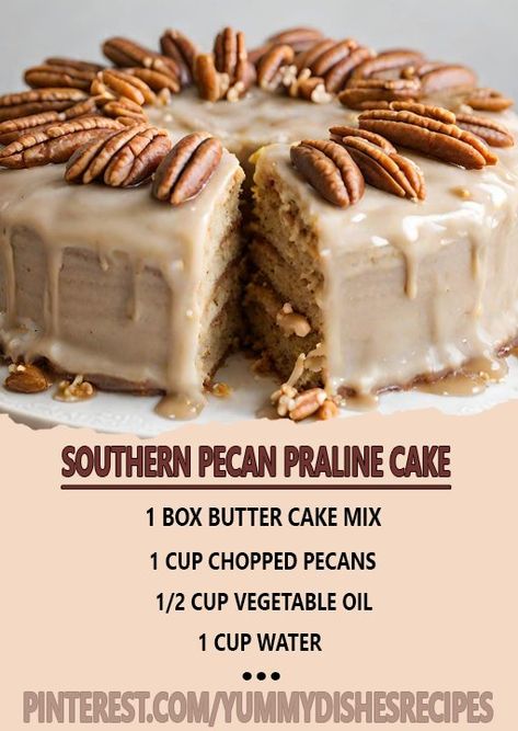 Recipe - RECIPE - Southern Pecan Praline Cake Pecan Pralines Cake, Pecan Praline Frosting Recipe, Praline Pecans Cake Recipe, Southern Butter Pecan Praline Cake, Southern Pecan Praline Cake Recipe, Praline Icing Recipe, Pralines Cake Recipe, Praline Pecan Pound Cake, Praline Frosting Recipe