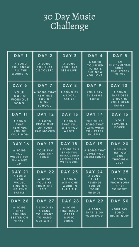 Song Challenge Instagram, 30 Day Music Challenge, Challenge 30 Day, Challenge Instagram, Music List, Music Challenge, 30 Day Song Challenge, Music Journal, Song Challenge