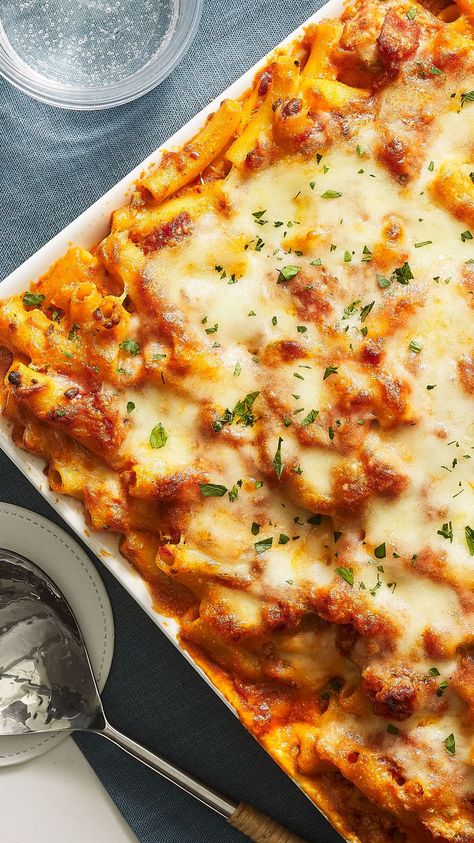 Southern Living Baked Ziti, Joanna Gaines Pink Baked Ziti, Ina Garten Baked Ziti, Joanna Gaines Baked Ziti, Ziti Lasagna Bake, Cast Iron Baked Ziti, Skillet Baked Ziti, Ziti Casserole Baked, Best Ziti Recipe