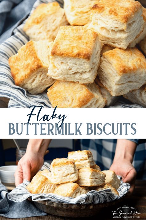 Flaky Buttermilk Biscuits, Biscuits From Scratch, Homemade Biscuits Recipe, Buttermilk Biscuits Recipe, Southern Biscuits, The Seasoned Mom, Flaky Biscuits, Butter Milk, Biscuit Recipes